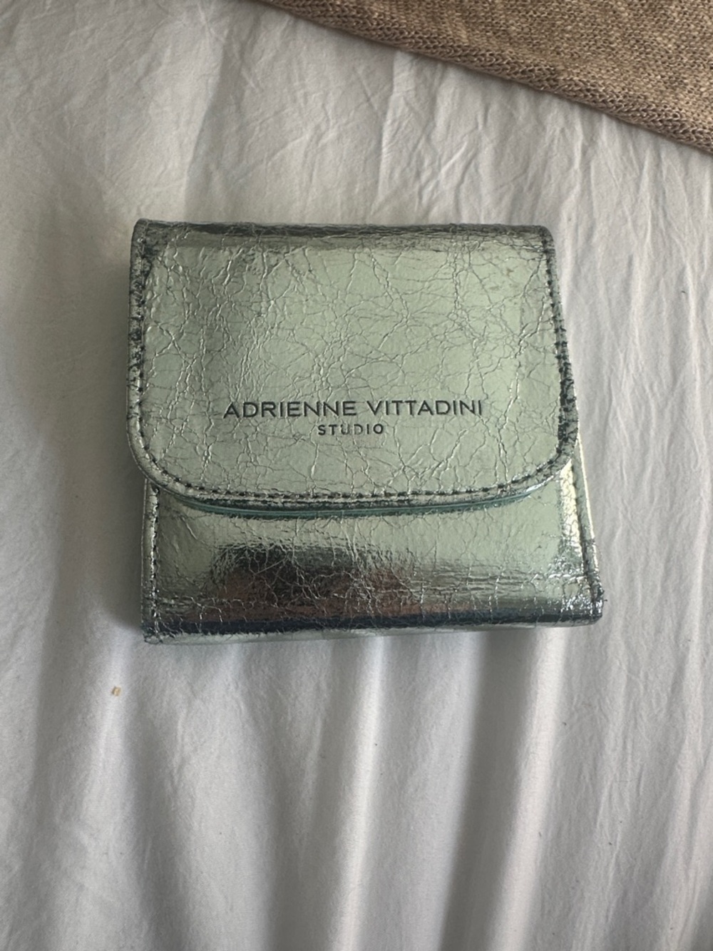 Adrienne Vittadini Mint Metallic Fold Wallet